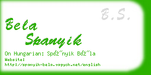 bela spanyik business card